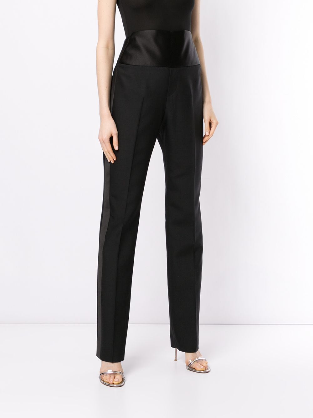 Shop Tom Ford High-waisted Tailored Trousers In Black