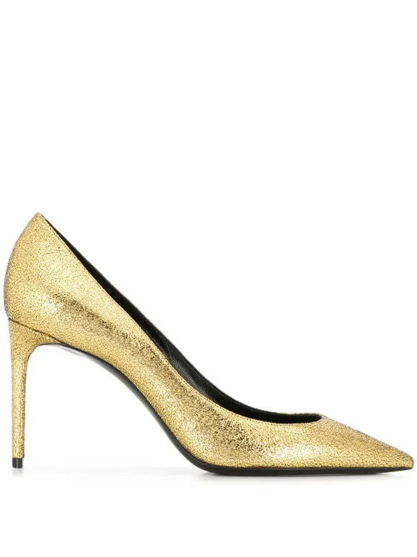 saint laurent gold heels
