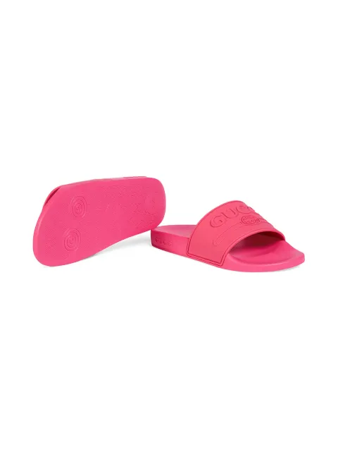 GUCCI Children's Gucci logo rubber slide sandal