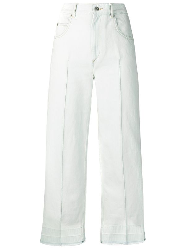 white high waisted cropped trousers