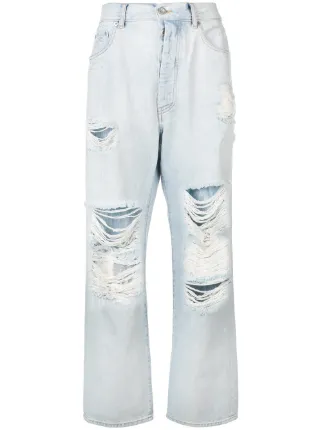 very distressed boyfriend jeans