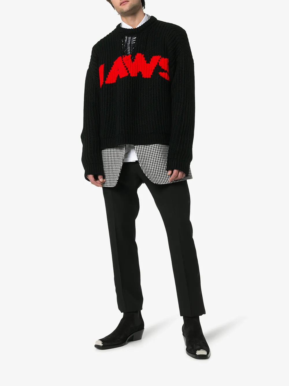 Calvin Klein 205w39nyc Knits CALVIN KLEIN 205W39NYC JAWS PRINT KNITTED RELAXED FIT JUMPER
