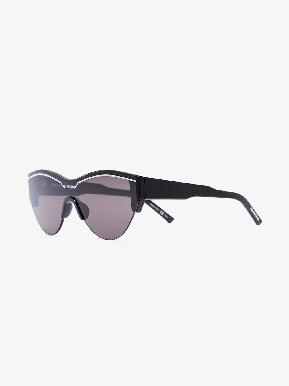 Balenciaga Mirror Lenses Cat-eye Frame Sunglasses In Black