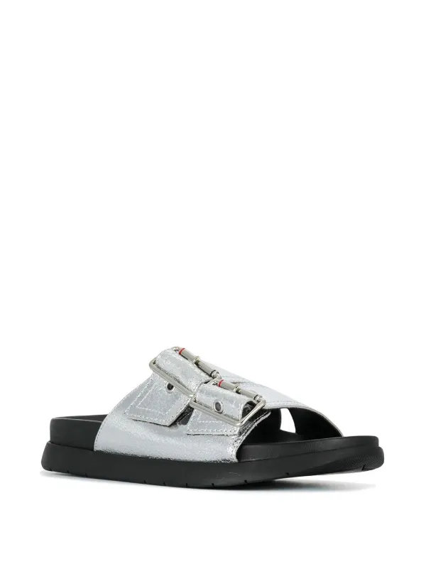 tommy hilfiger metallic sliders