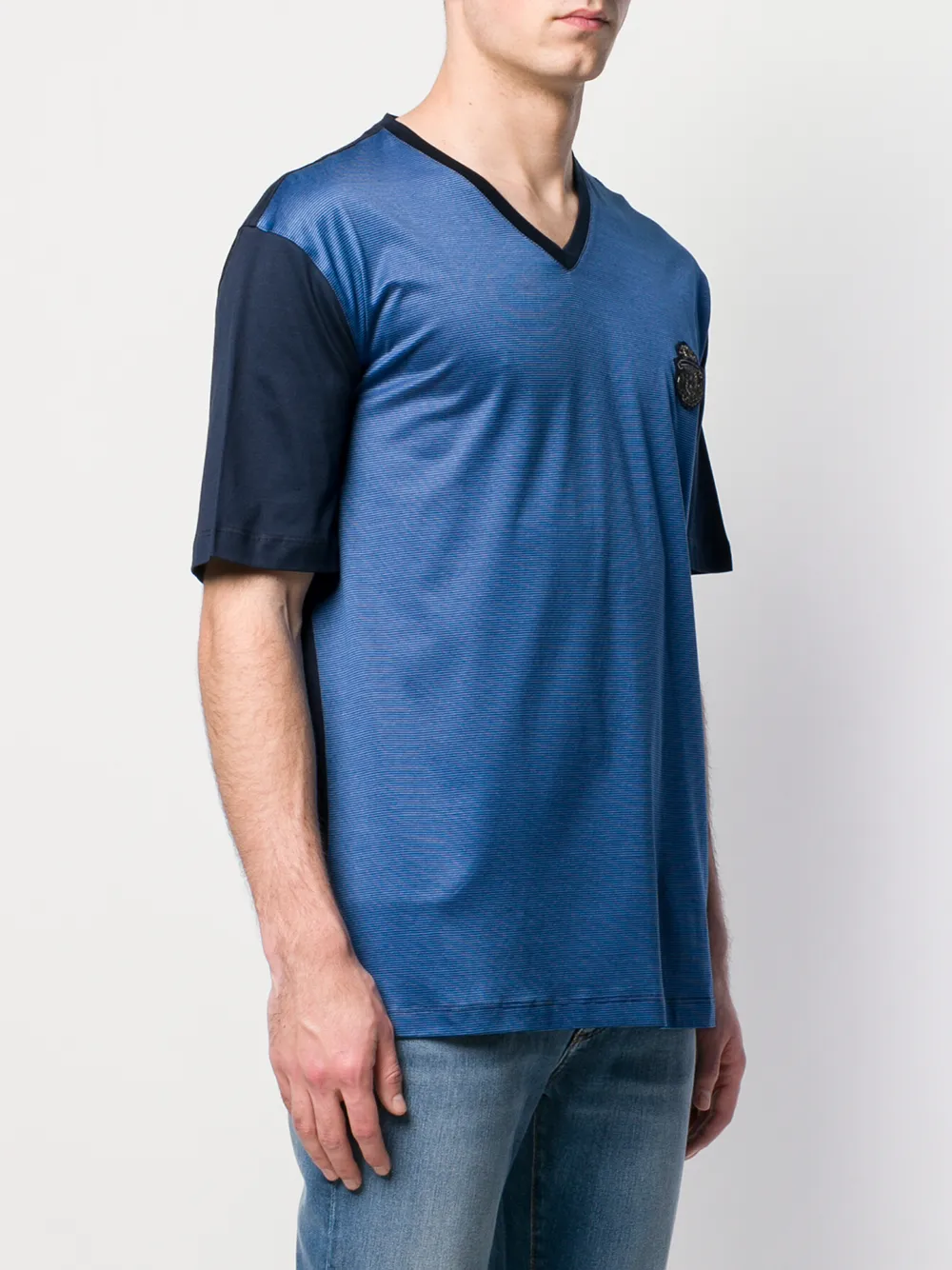  Billionaire T Shirt Mit Logo Wappen   Blau 