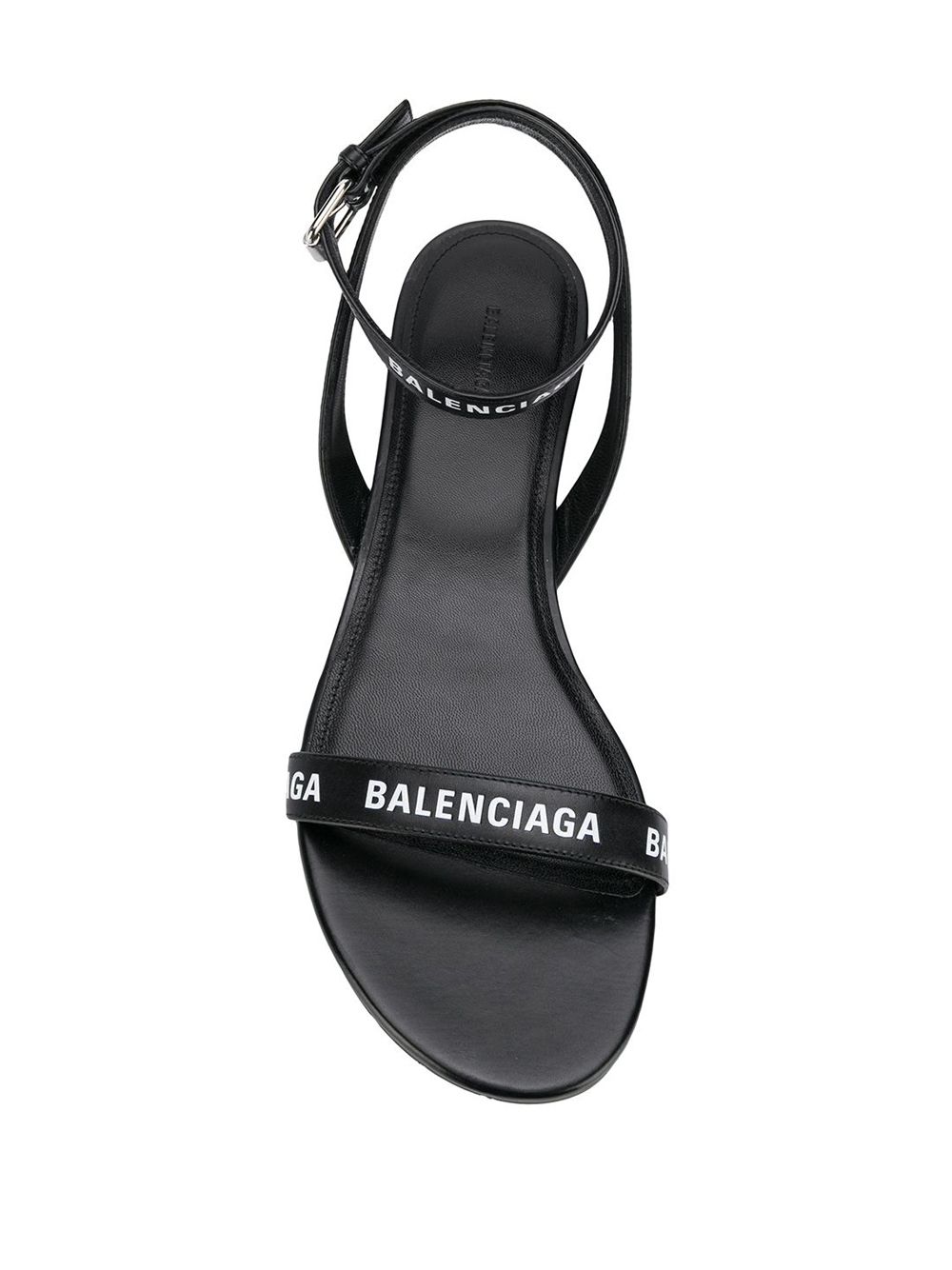 Balenciaga logo straps flat sandals Black