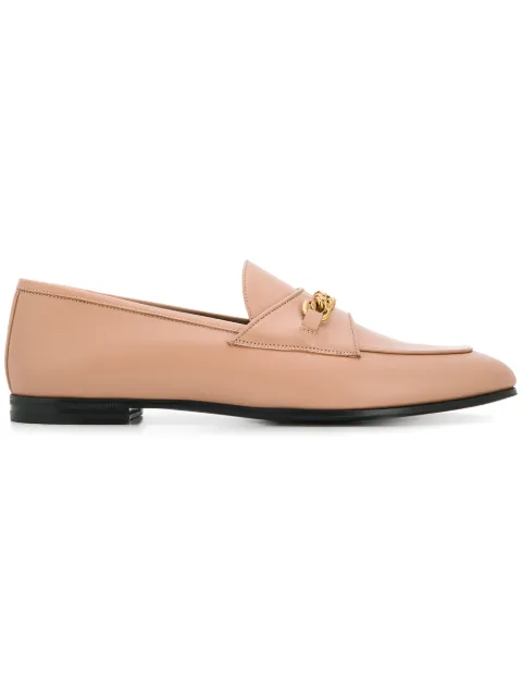 Click to view more detailed imagery on our partner's website Tom Ford Leather Loafers With Chain Detail In Neutrals