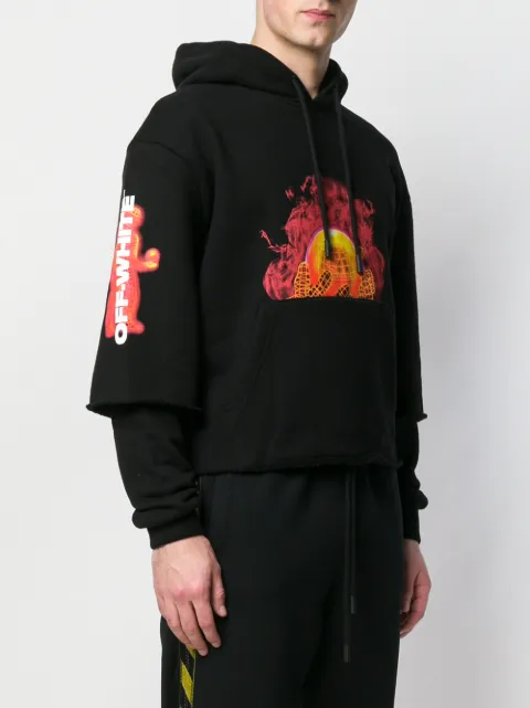 off white fire hands hoodie