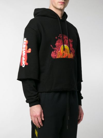 off white flame hoodie