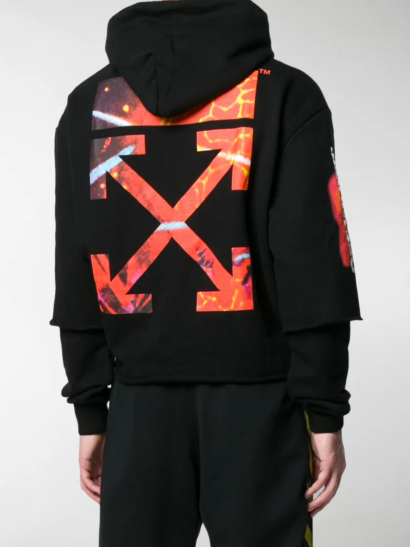 Off-White Hands and flame hoodie black 