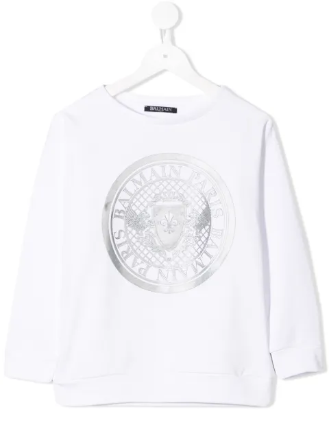 Balmain Kids logo print sweatshirt
