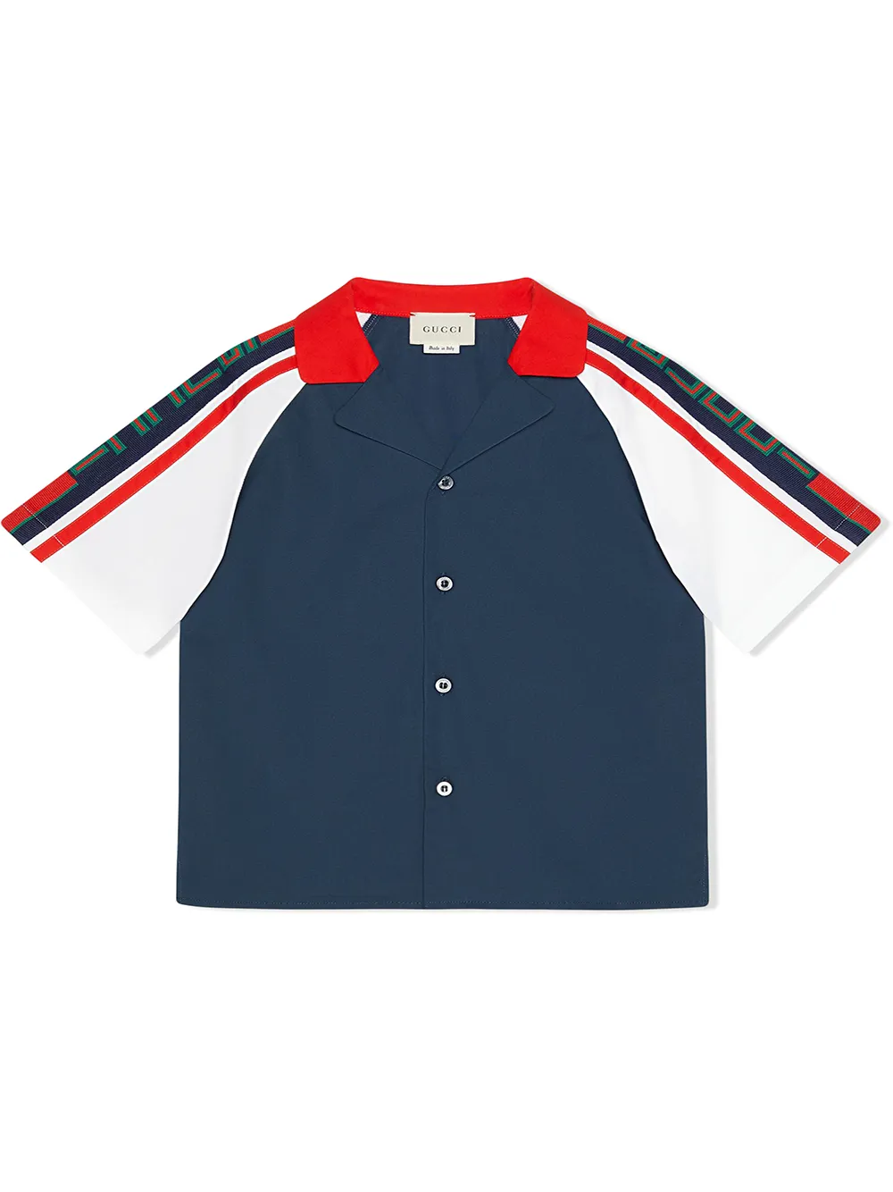 Gucci Kids поплиновая рубашка с полосками