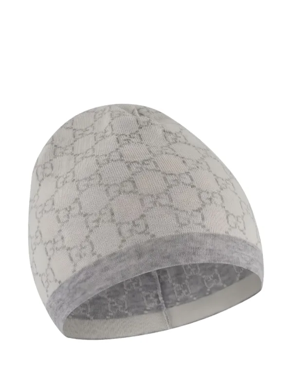 Gucci Kids GG intarsia-knit Wool Beanie | White | FARFETCH display picture 1