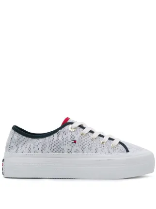 tommy jacquard flatform sneaker