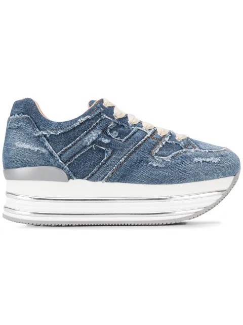platform denim shoes
