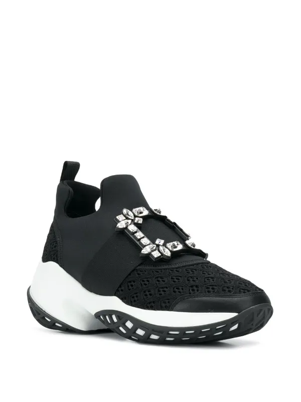 Roger Vivier Embellished slip-on Sneakers Black FARFETCH