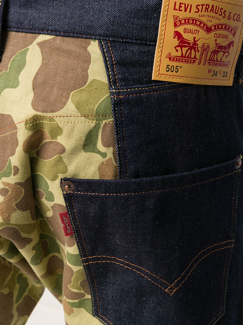 фото Junya watanabe man x levi's джинсы с панельным дизайном