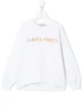 Alberta Ferretti Kids embellished logo sweatshirt - White