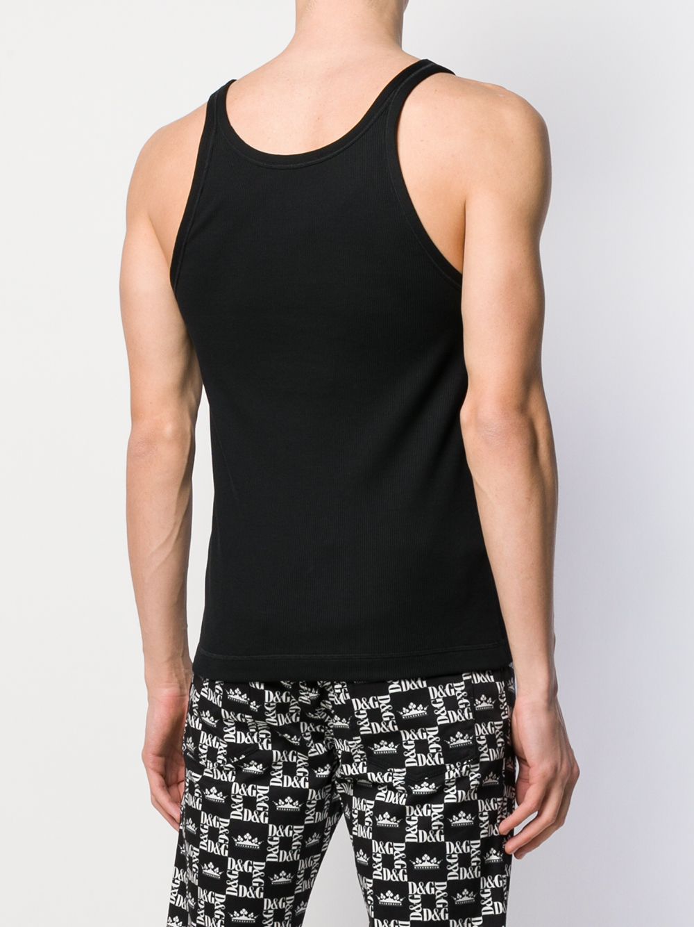 Shop Dolce & Gabbana Cotton Tank Top In Black