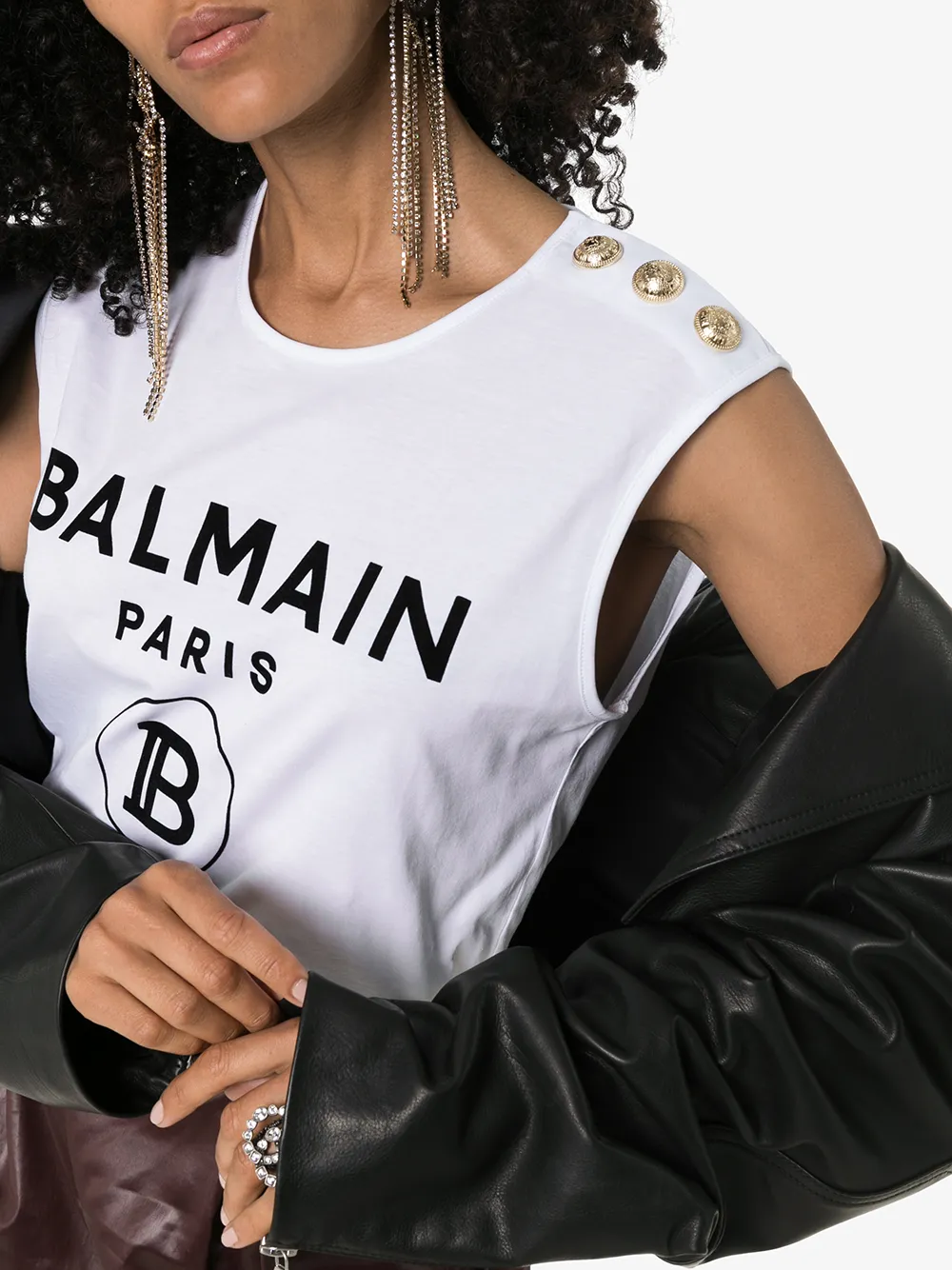 фото Balmain топ с логотипом