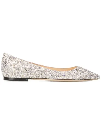 Jimmy Choo Romy Glittriga Platta Ballerinaskor Farfetch Jimmy Choo Romy Glittriga Platta Ballerinaskor Farfetch