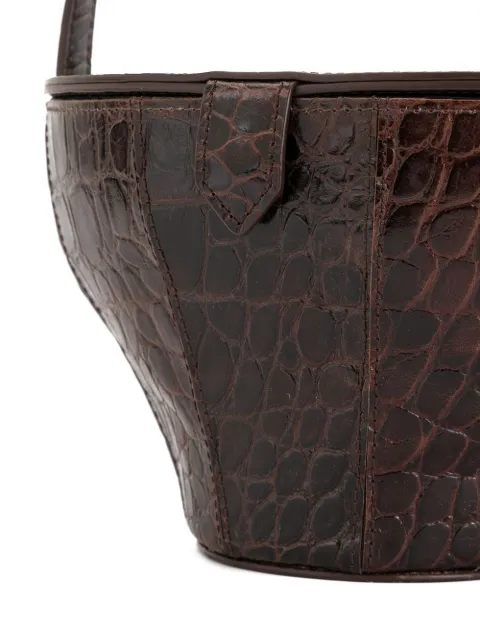 STAUD Gita croc-effect leather sandals