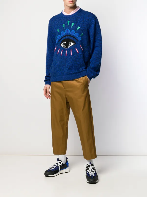 Kenzo Midnight Blue Eye Embroidered Jumper
