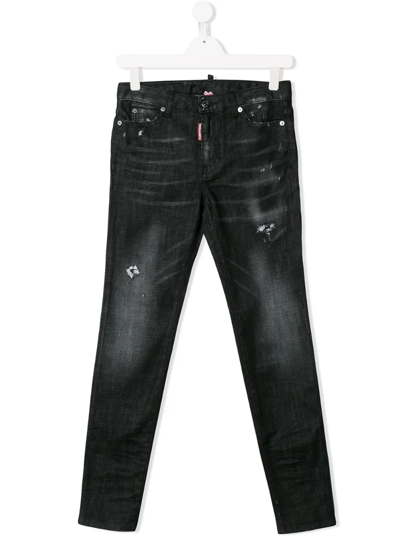 Dsquared2 Kids джинсы с эффектом потертости