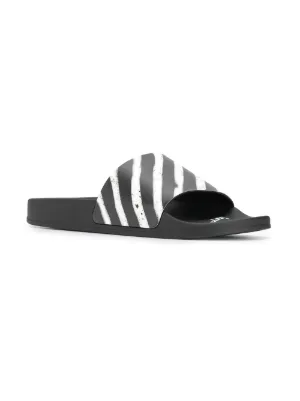 Off White Sprejade Randiga Tofflor Farfetch Off White Sprejade Randiga Tofflor Farfetch