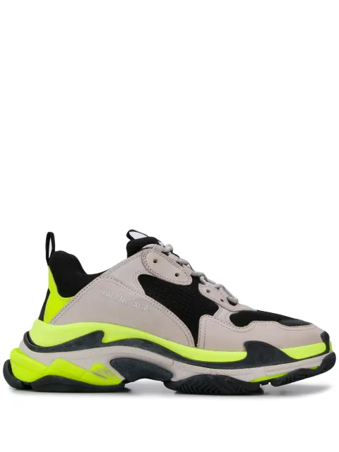 Click to view more detailed imagery on our partner's website Balenciaga Triple S Nylon, Suede And Leather Sneakers In Grey
