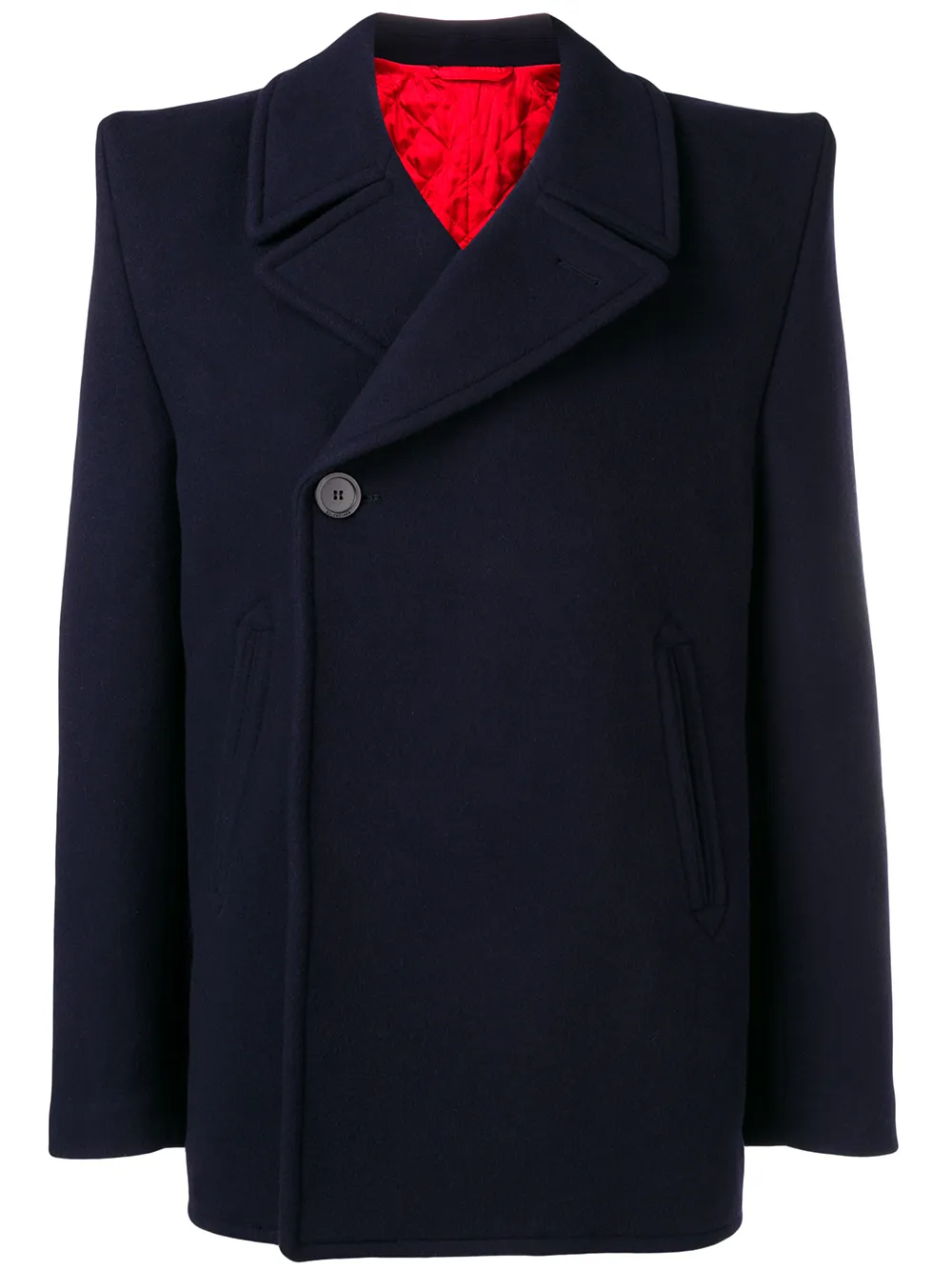 Balenciaga squared shoulder short peacoat | Blue | Image 1