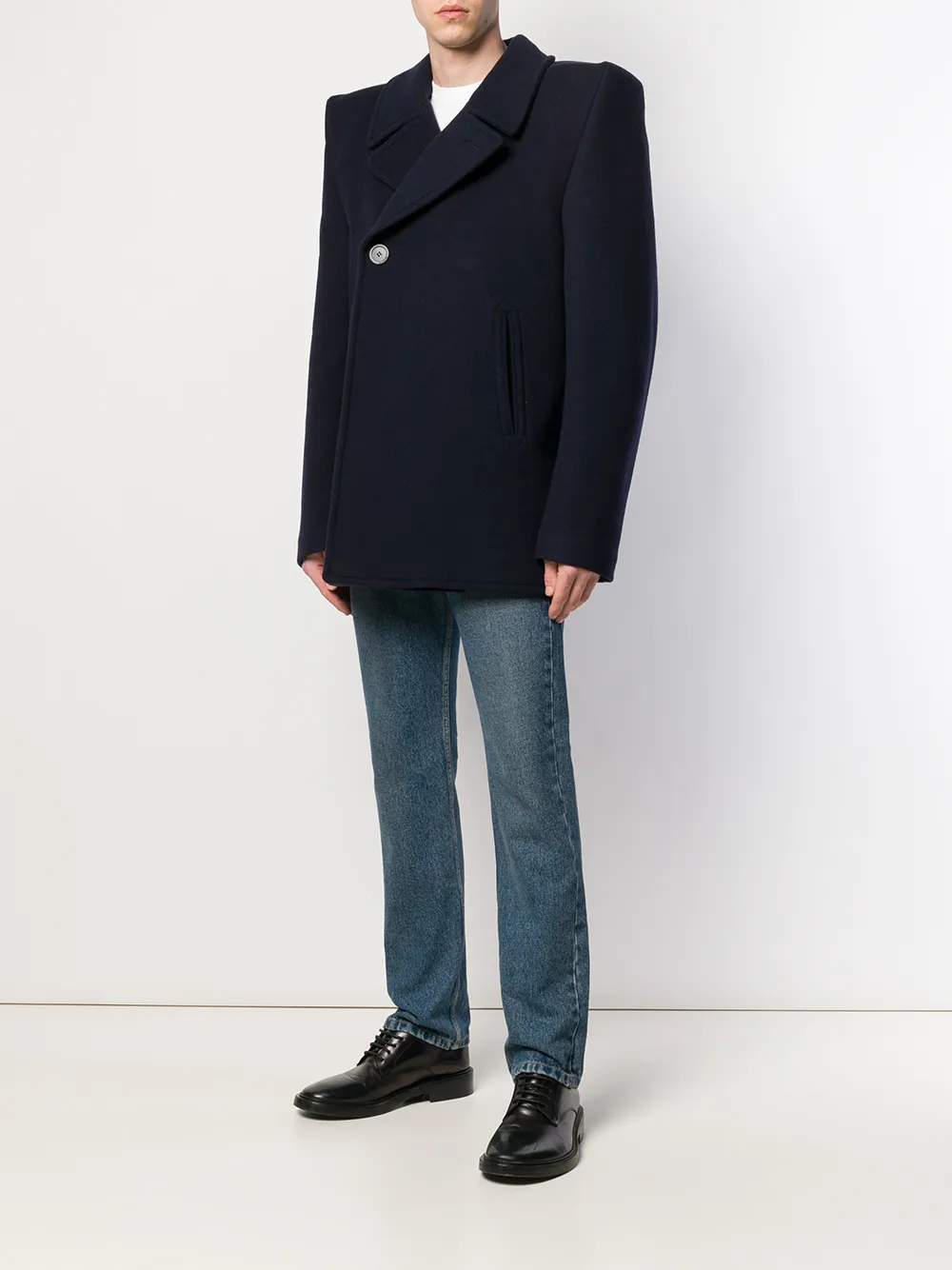 Balenciaga squared shoulder short peacoat | Duffle Coats | Image 2