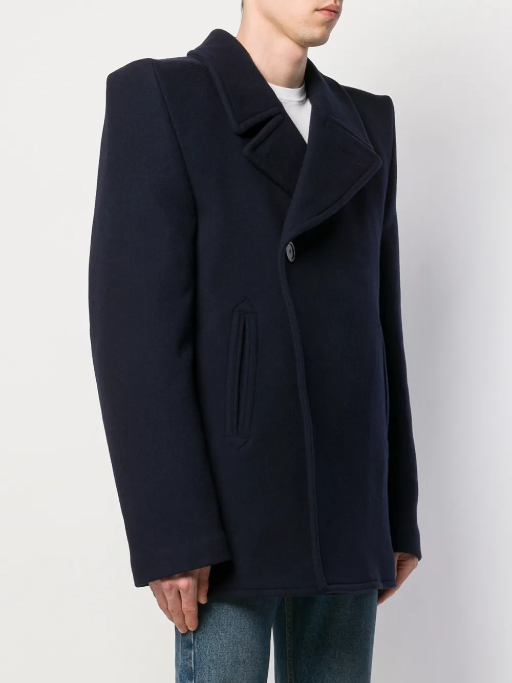 Balenciaga Korte jas met vierkante schouders Blauw