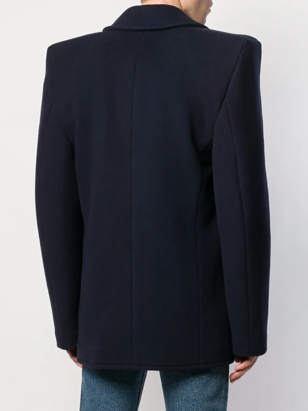 Balenciaga Korte jas met vierkante schouders Blauw