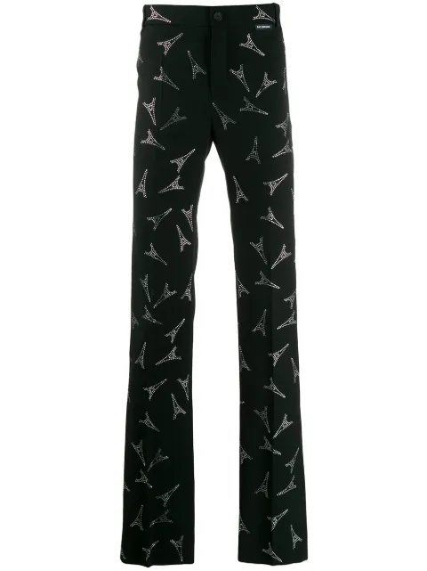 Eiffel Tower Print Slim Jeans | ModeSens