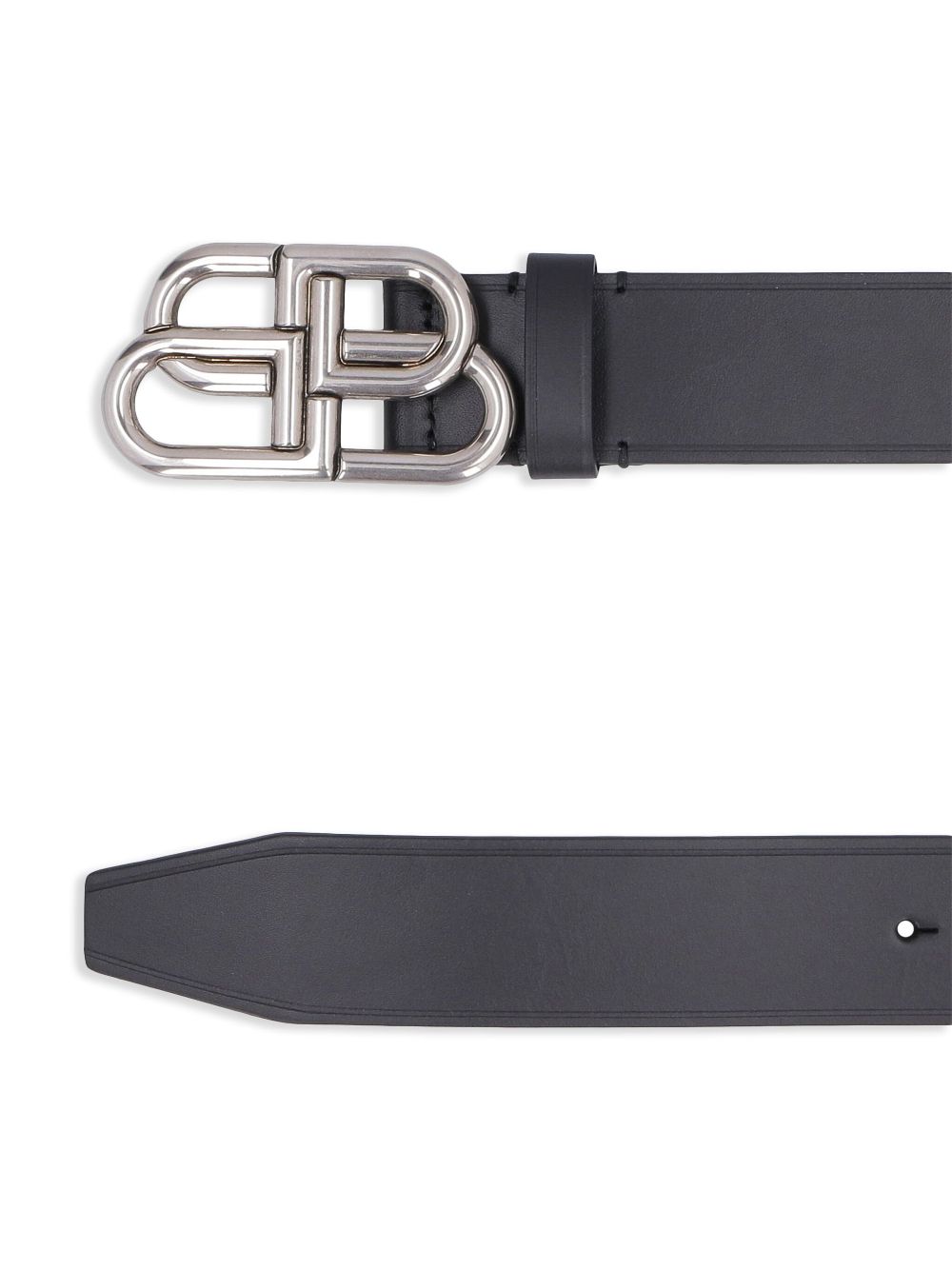 Balenciaga Grote BB leren riem - Zwart