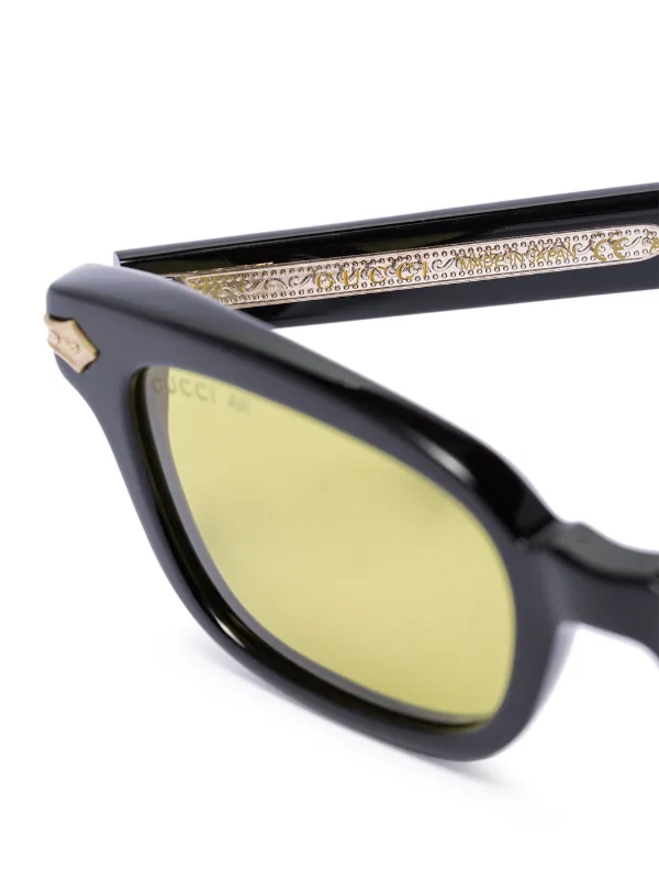 Gucci Eyewear Black Acetate Yellow Lens 