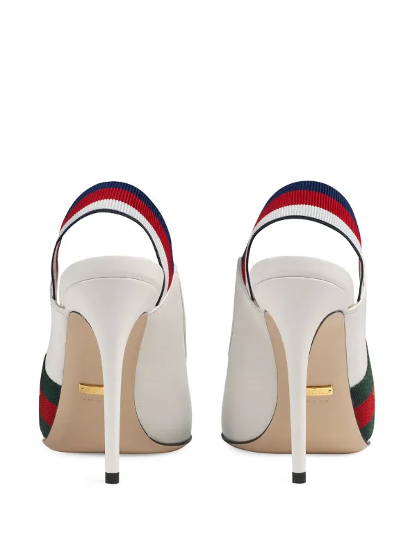 gucci leather web slingback pump