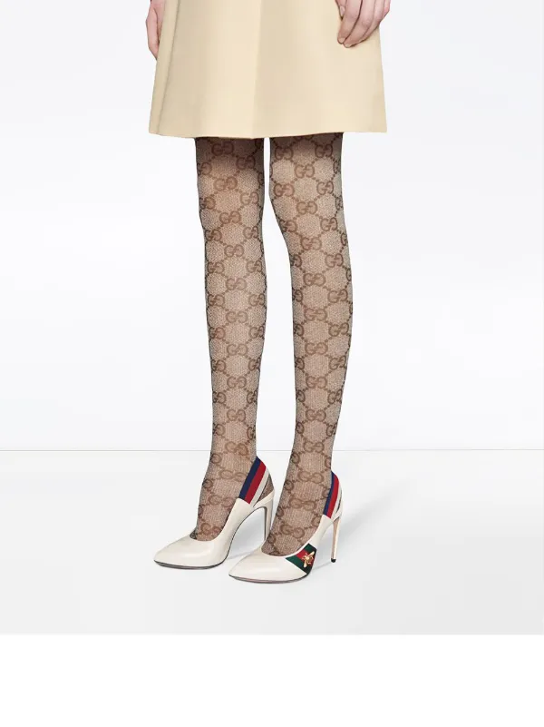gucci leather web slingback pump