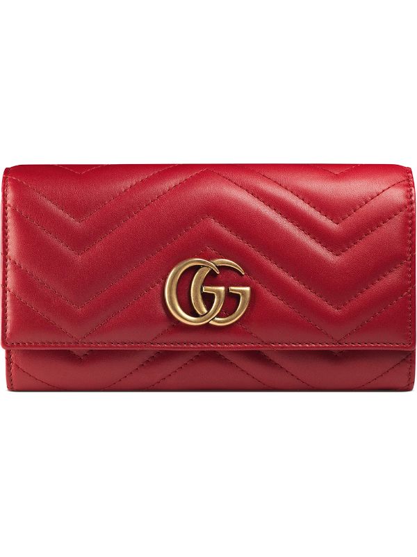 Gucci red GG Marmont continental wallet 