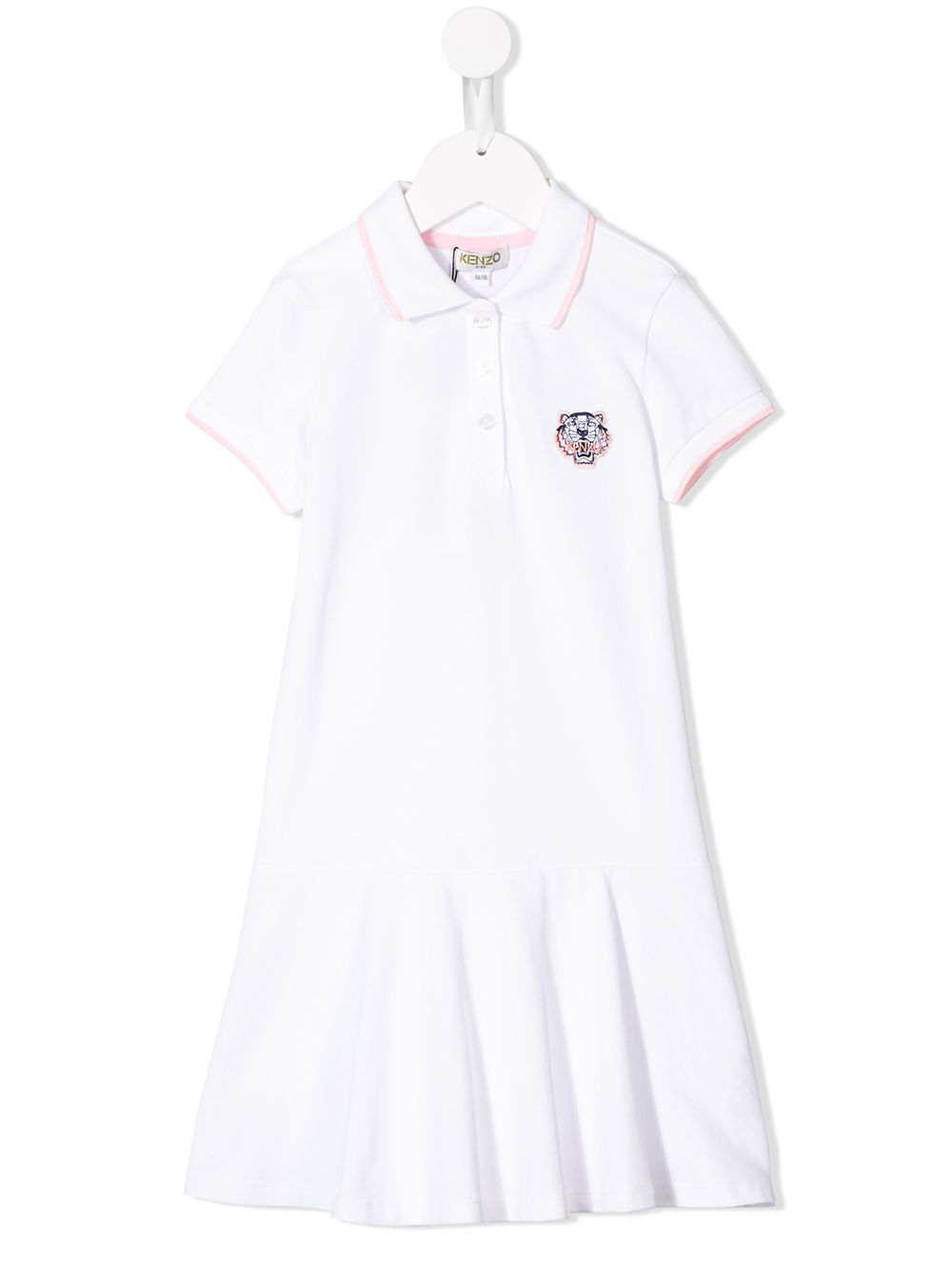 фото Kenzo Kids платье с воротником-поло и мелким логотипом