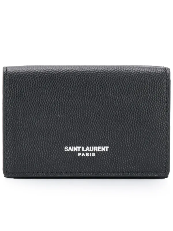 サンローラン 三つ折り財布 YSL Vステッチ ブラック Ft592221