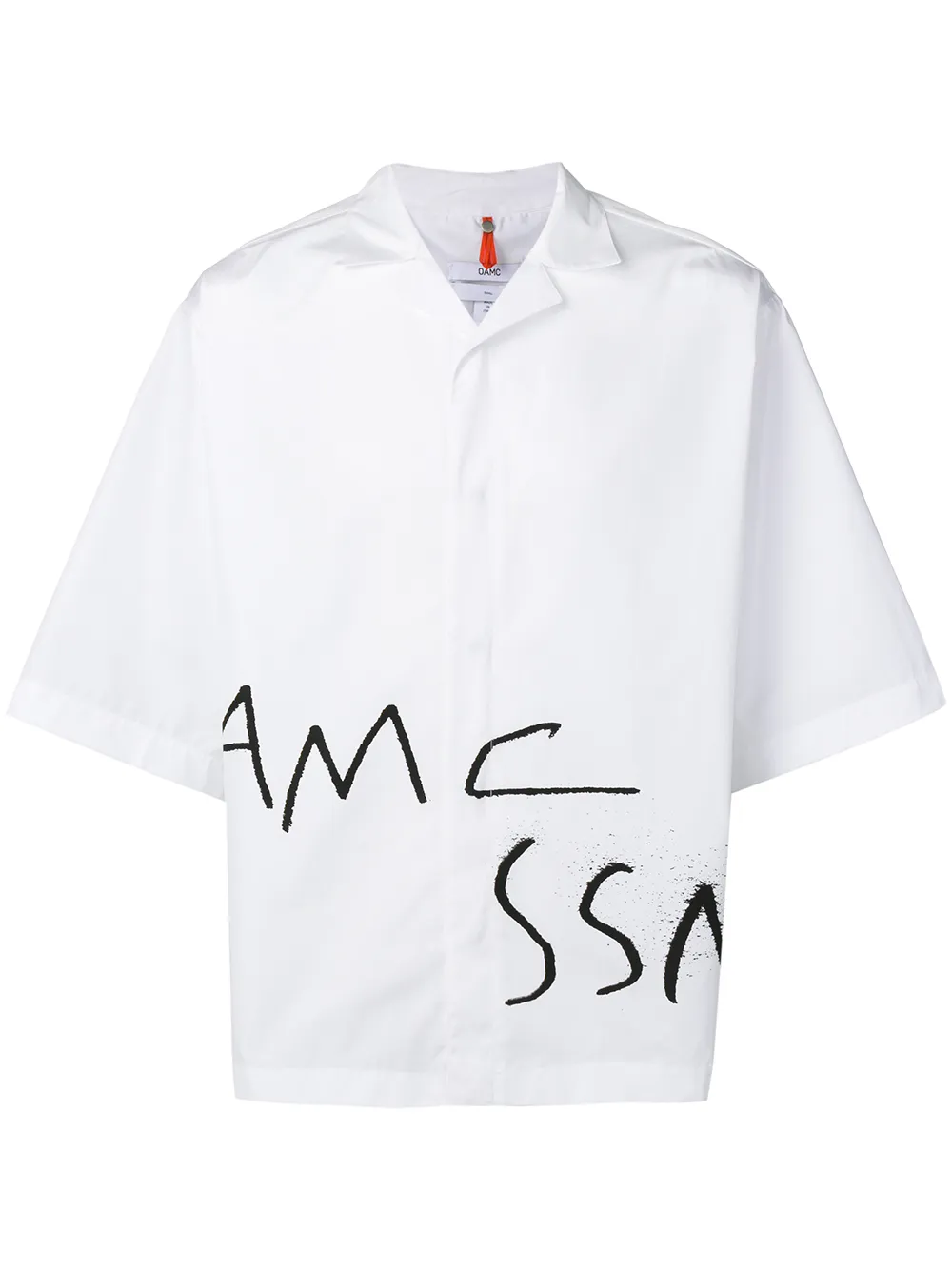 Oamc Tops OAMC OVERSIZED-HEMD MIT LOGO - WEIß