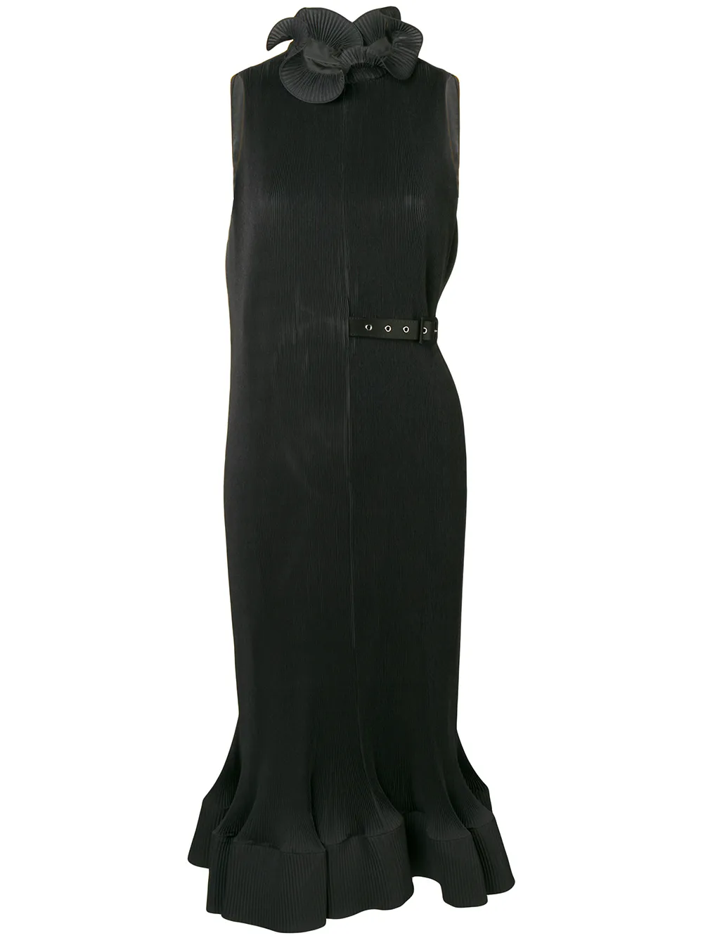 Tibi Dresses TIBI PLEATED SLEEVELESS DRESS - BLACK