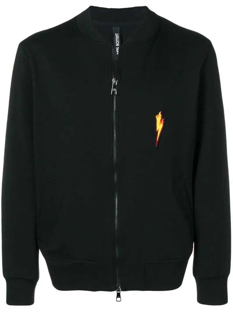 Neil Barrett – flaming bolt sweatshirt – men – Modal/Cotton/Spandex/Elastane – S – Black