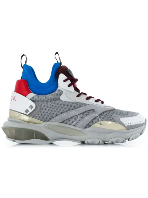 Click to view more detailed imagery on our partner's website Valentino Bounce Metallic Sneaker With Vltn Logo Man White 44 In Grey