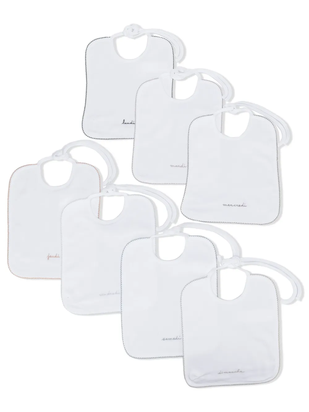 

Bonpoint week day bib pack - White