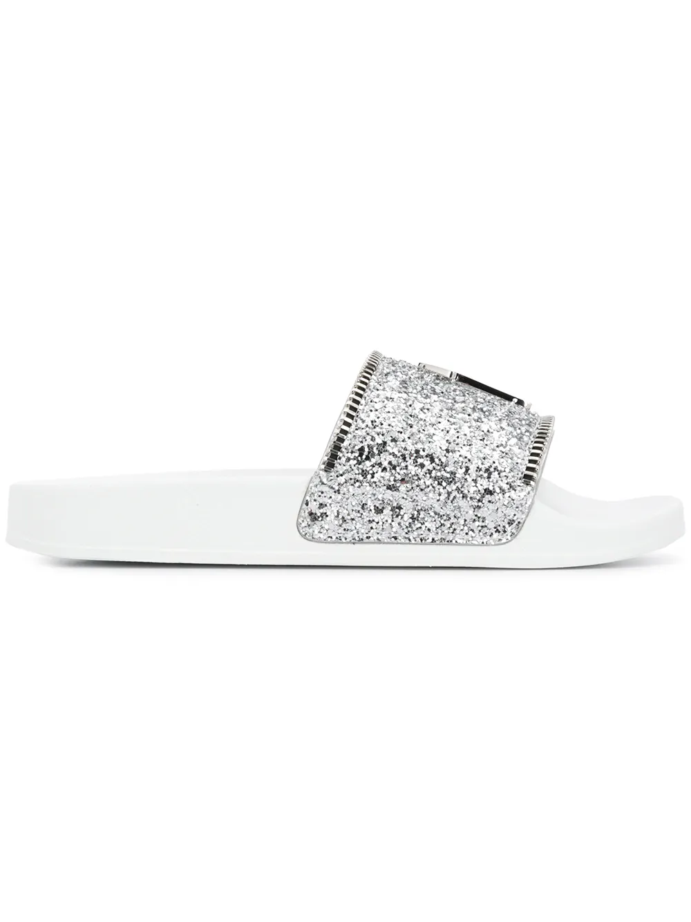 Giuseppe Zanotti шлепанцы с блестками и логотипом
