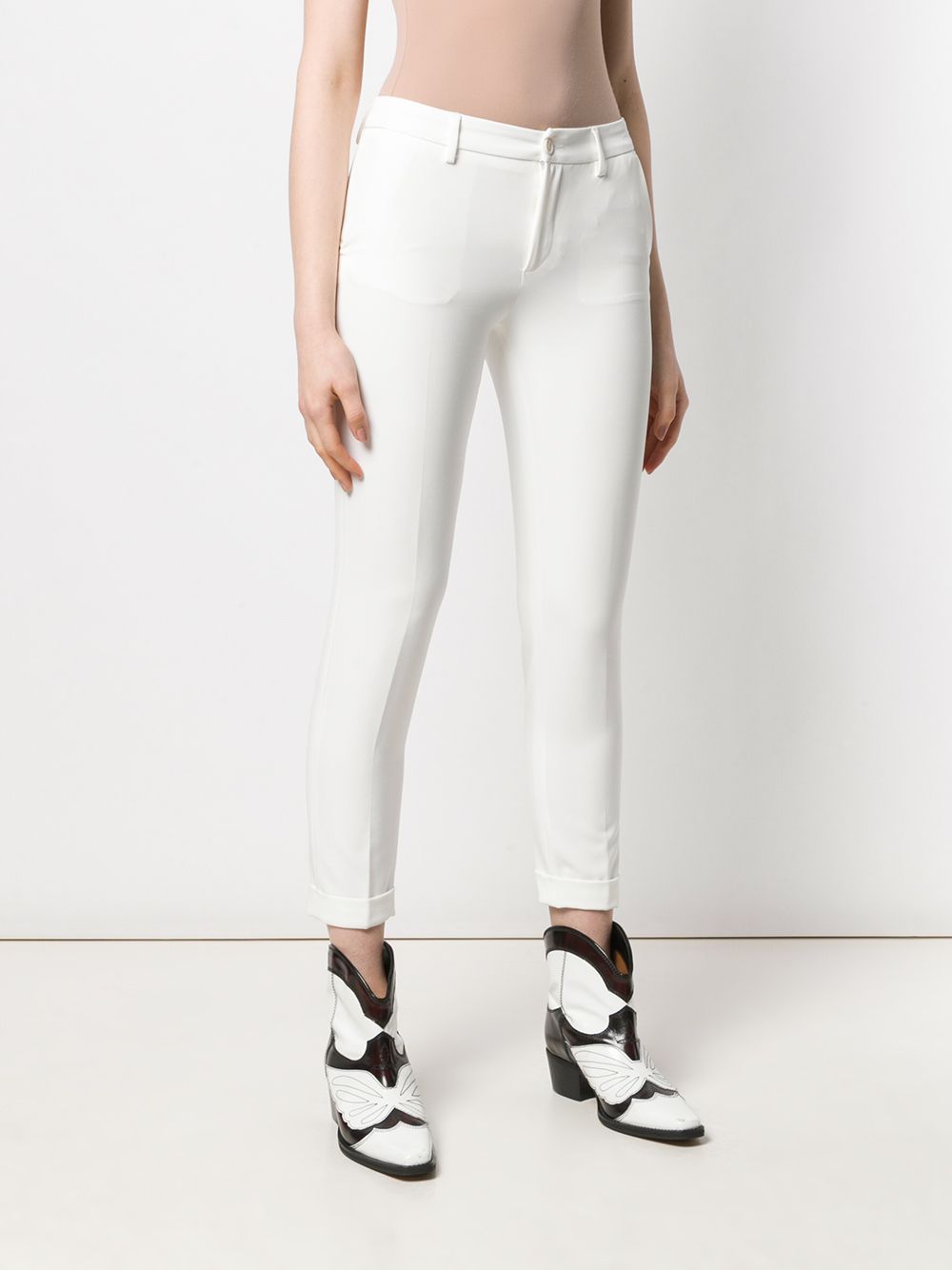 Shop Liu •jo Classic Skinny Trousers In White