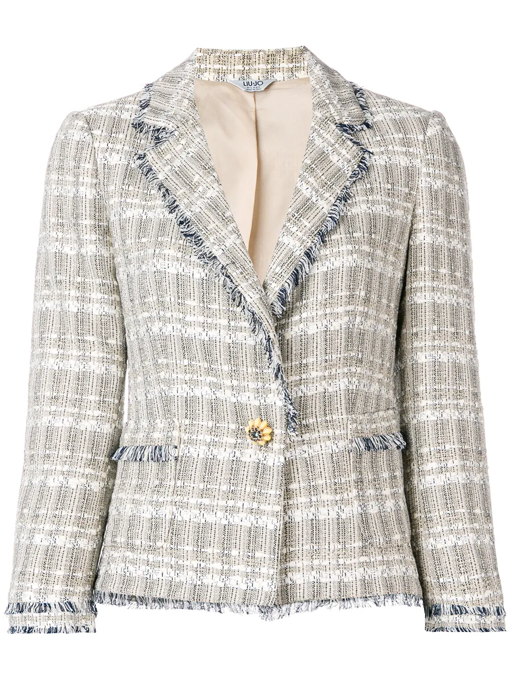 frayed edge tweed jacket